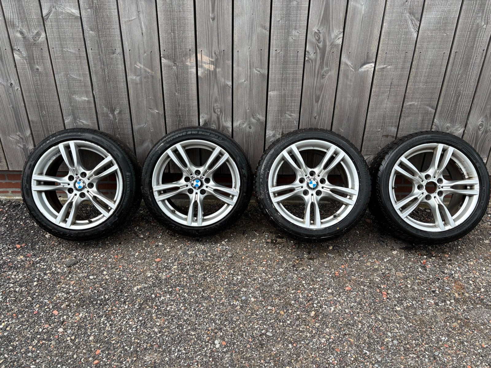 BMW velgen met winterbanden - 18 inch f30 breedset, Ophalen, 18 inch, Gebruikt, Banden en Velgen