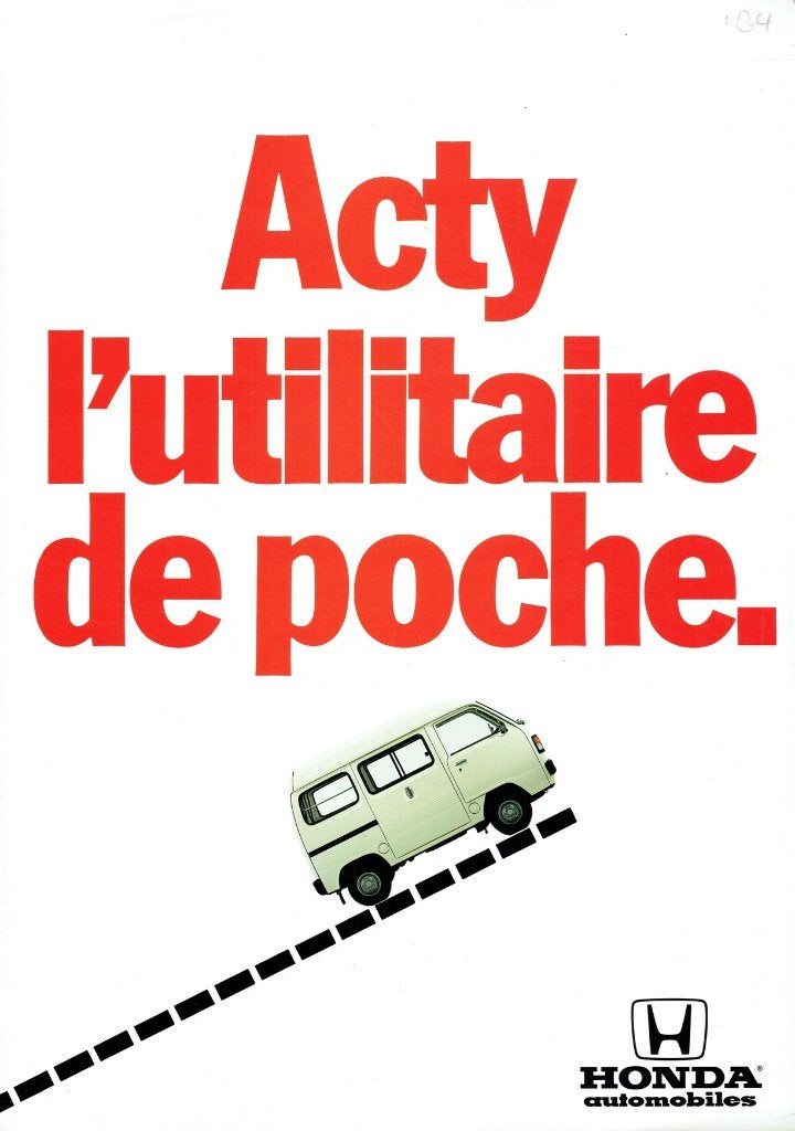 Folder Honda Acty (Franse uitgave - 1984), Verzenden, Gelezen, Honda