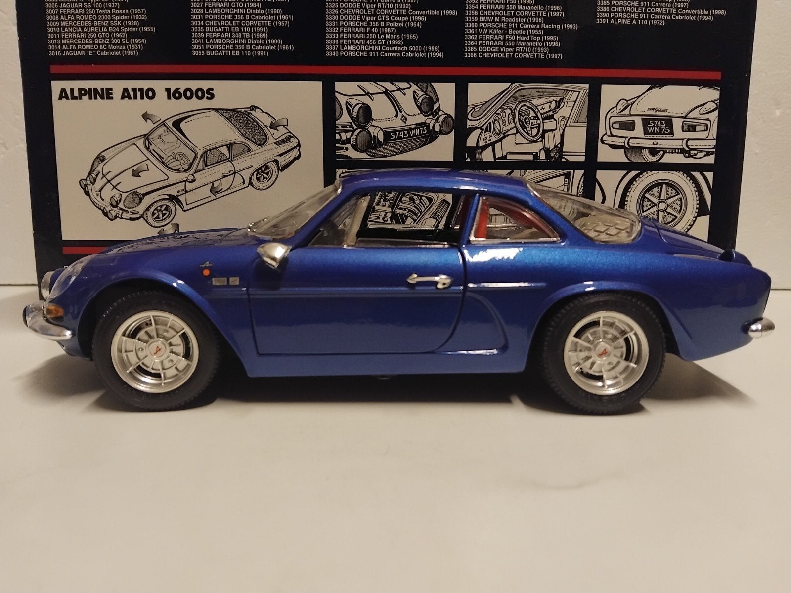 Renault Alpine A110 1600 blauw Bburago metal 1:18 KRD, Ophalen of Verzenden, Zo goed als nieuw, Auto, Bburago