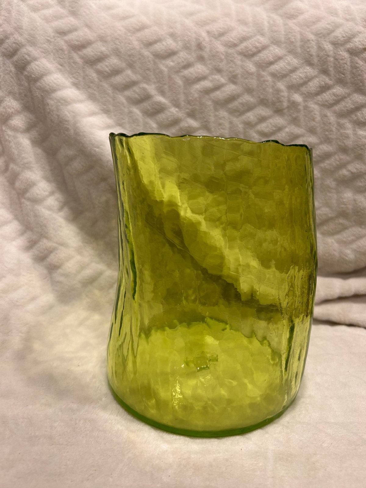 Unieke Groene Glazen Vaas, Antiek en Kunst, Ophalen