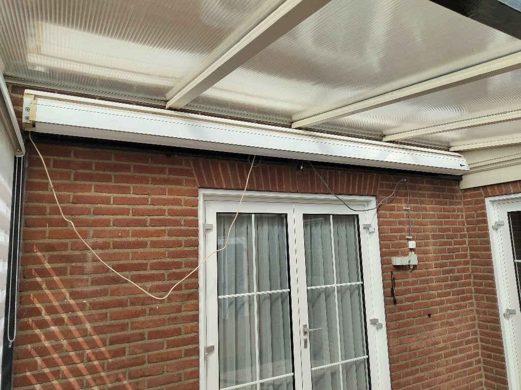 Te koop: zonnescherm met motor., Ophalen, Gebruikt, Elektrisch, 150 tot 300 cm