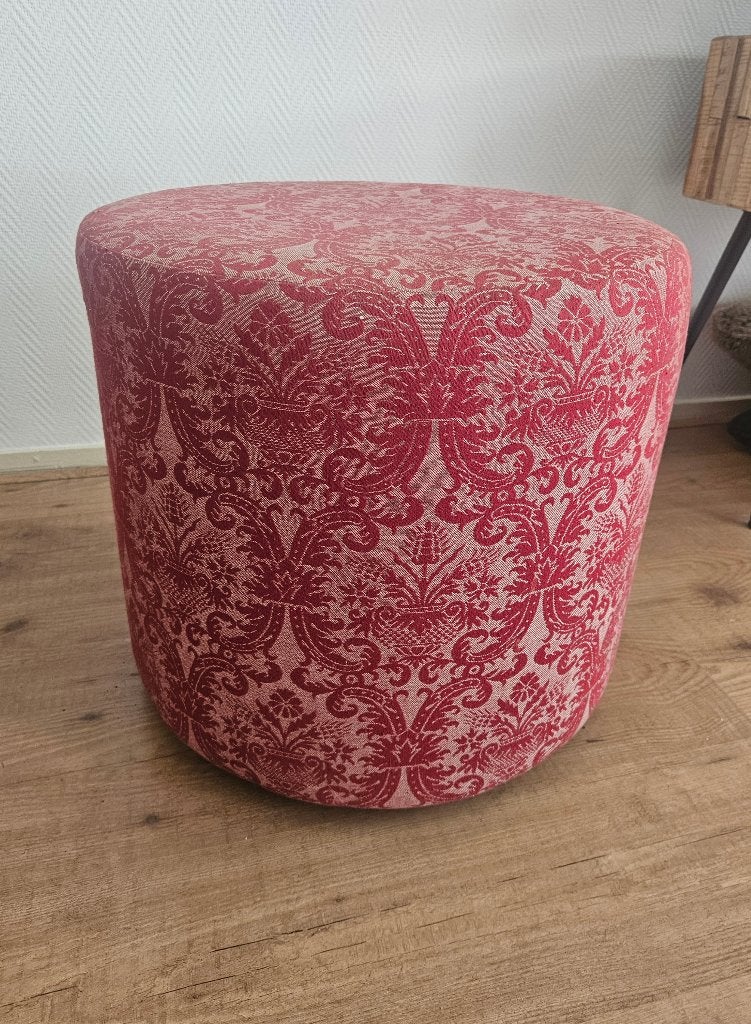 Indiase poef donkerrood, Huis en Inrichting, Ophalen, Minder dan 50 cm, Indiaas, Rond
