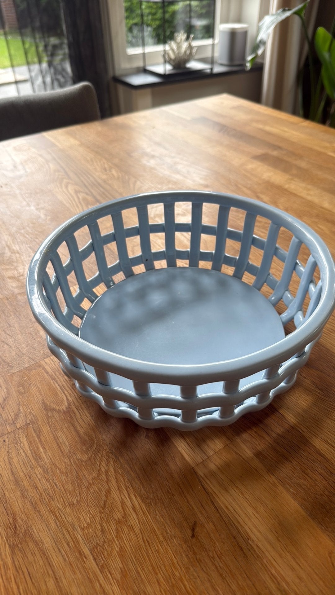Lichtblauw fruitschaal van de hema, Huis en Inrichting, Ophalen, Schaal, Rond, Nieuw