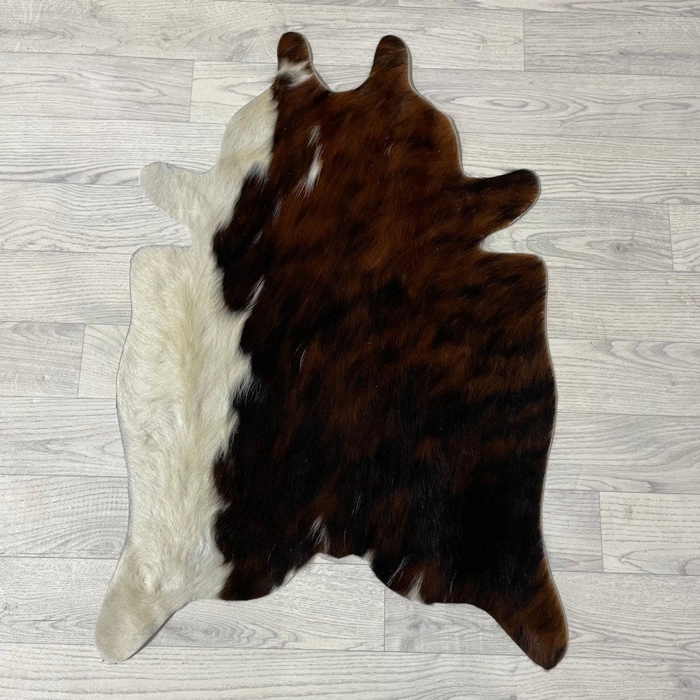 Mini koeienhuid bruin wit zwart 90x60cm #452 | Lederstore, Nieuw, Overige vormen, Zwart, 50 tot 100 cm