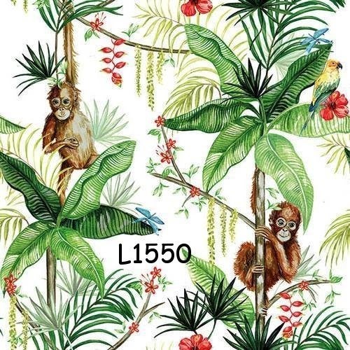Servetten decoupage/bullet journal * oerwoud aapjes L1550, Hobby en Vrije tijd, Verzenden, Nieuw