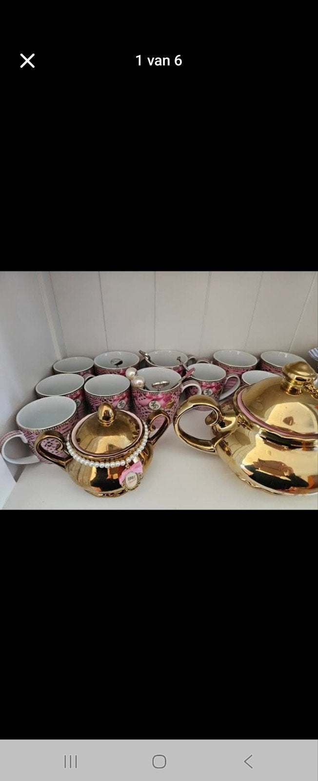 Little Diva servies set: mokken, gebaksbordjes en theepotten, Ophalen