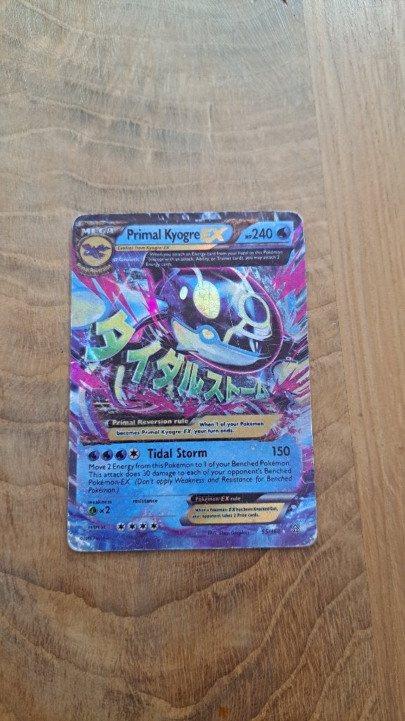 Pokemon kaart Primal Kyogre #55, Ophalen of Verzenden, Gebruikt, Speelkaart(en)