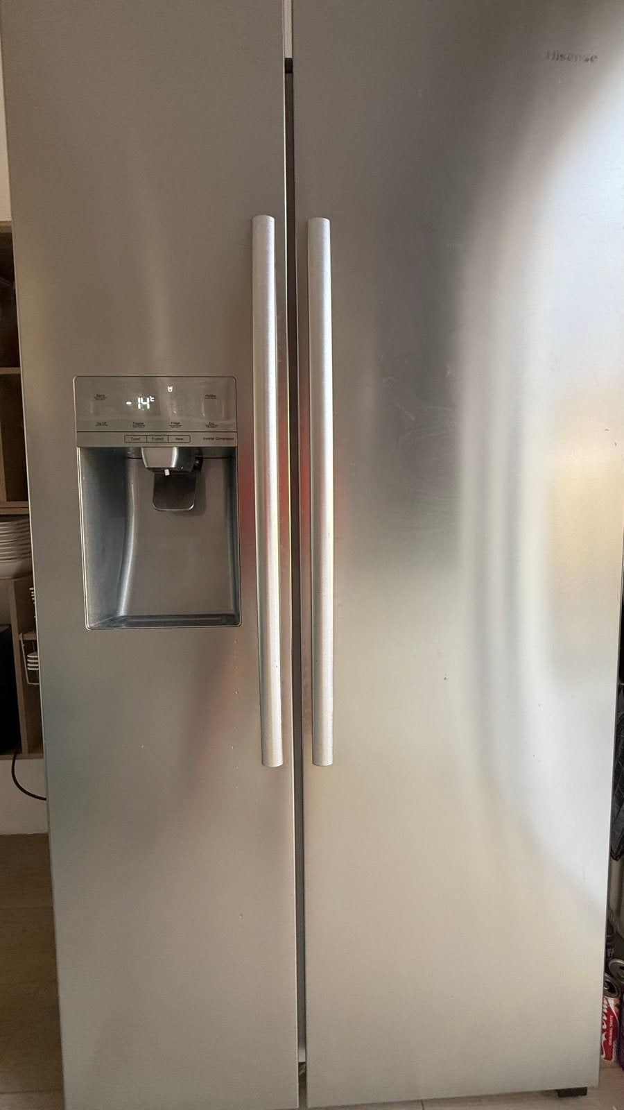 Hisense Amerikaanse koelkast met water- en ijsdispenser, Ophalen, Gebruikt, 200 liter of meer, 60 cm of meer