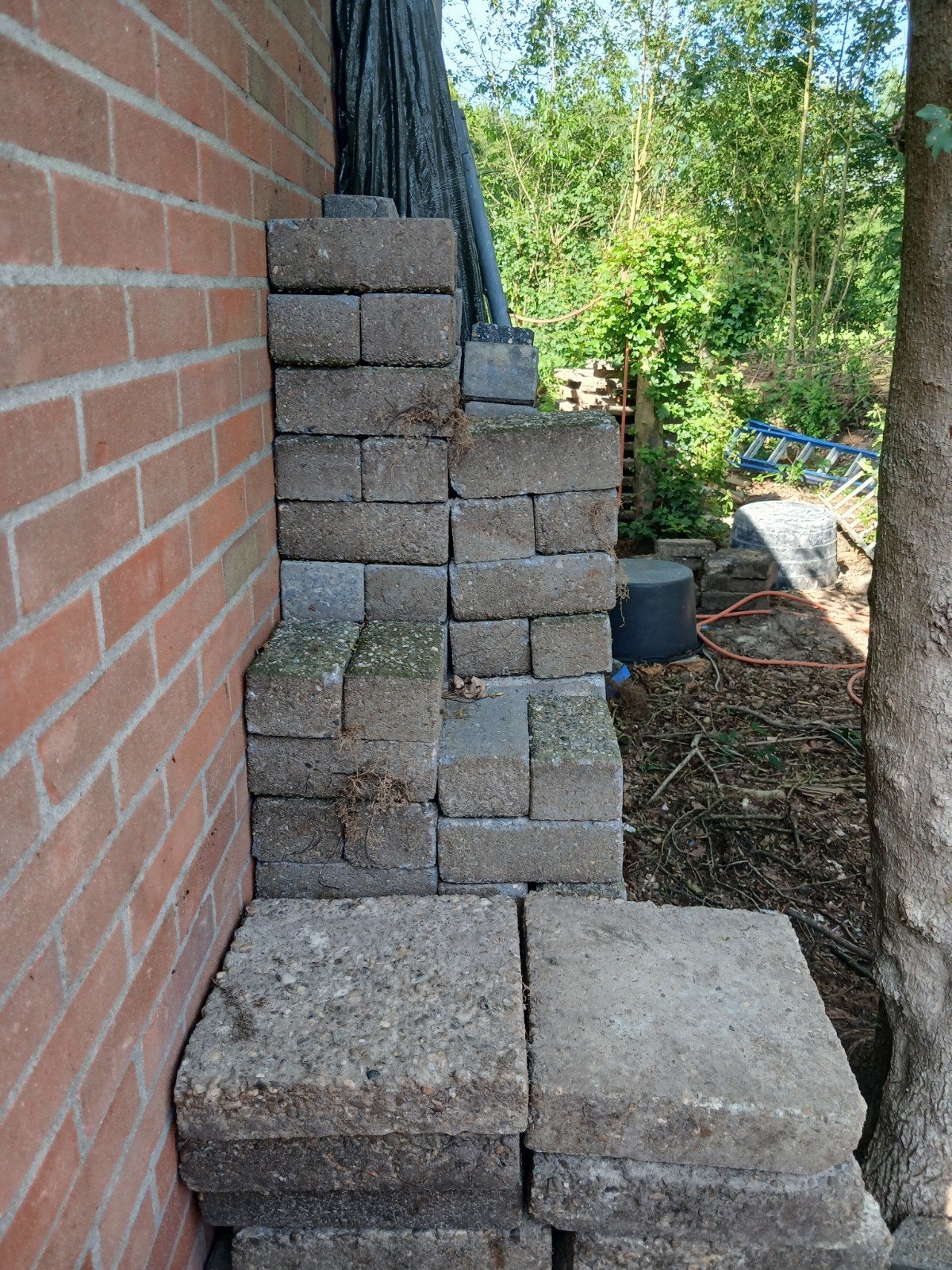 8 cm Betonklinkers Grijs - Gebruikt 10m2, Ophalen, Gebruikt, Beton, Klinkers