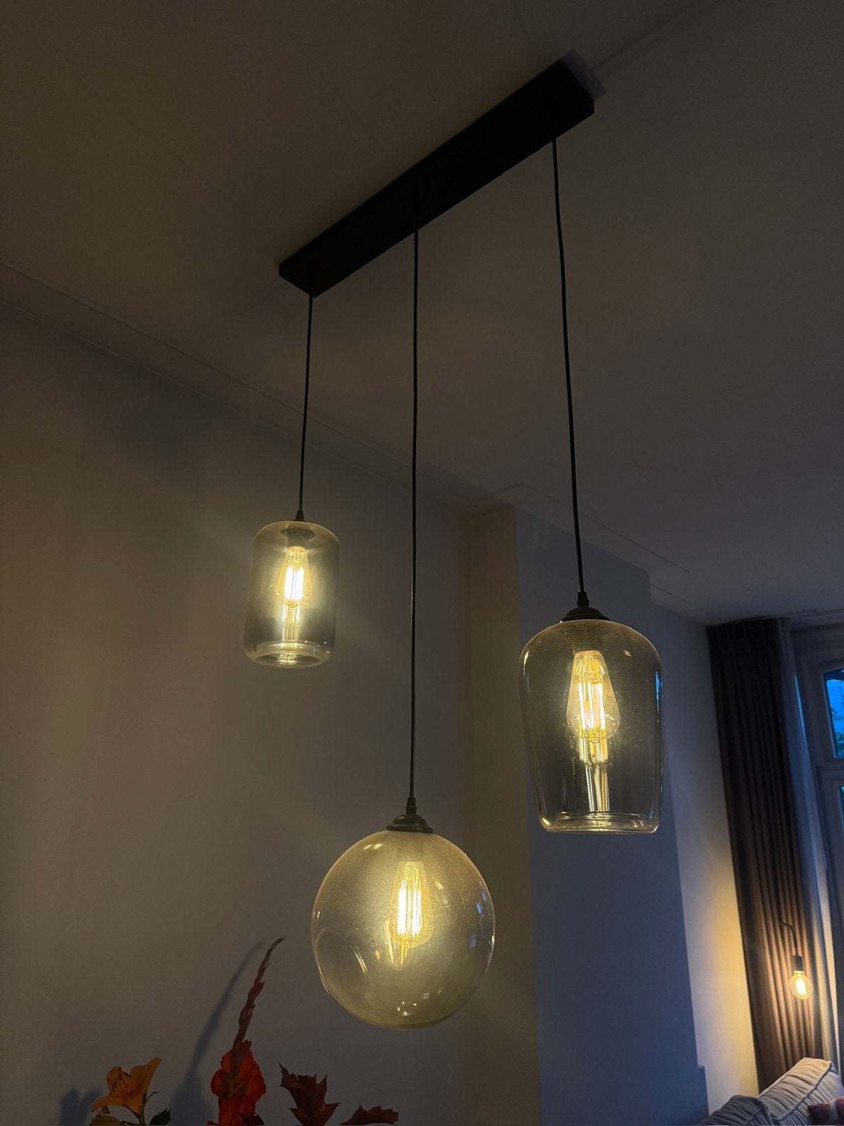 3 lampen, Ophalen, Zo goed als nieuw, Glas