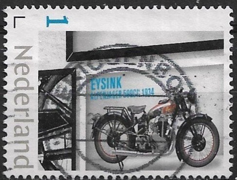 Nederland2021 pers.zegel motor EYSINK ALPENJAGER 1934 500cc, Verzenden, Na 1940, Gestempeld