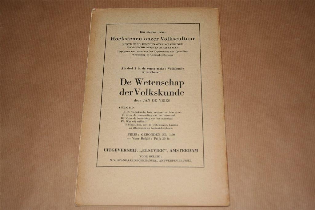 Volkskunde. Elsevier, 1941., Ophalen of Verzenden, Gelezen
