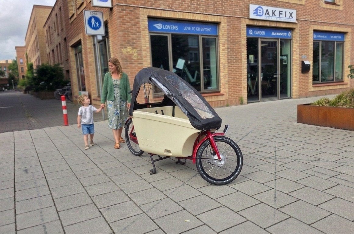 Elektrische Dolly bakfiets met toebehoren