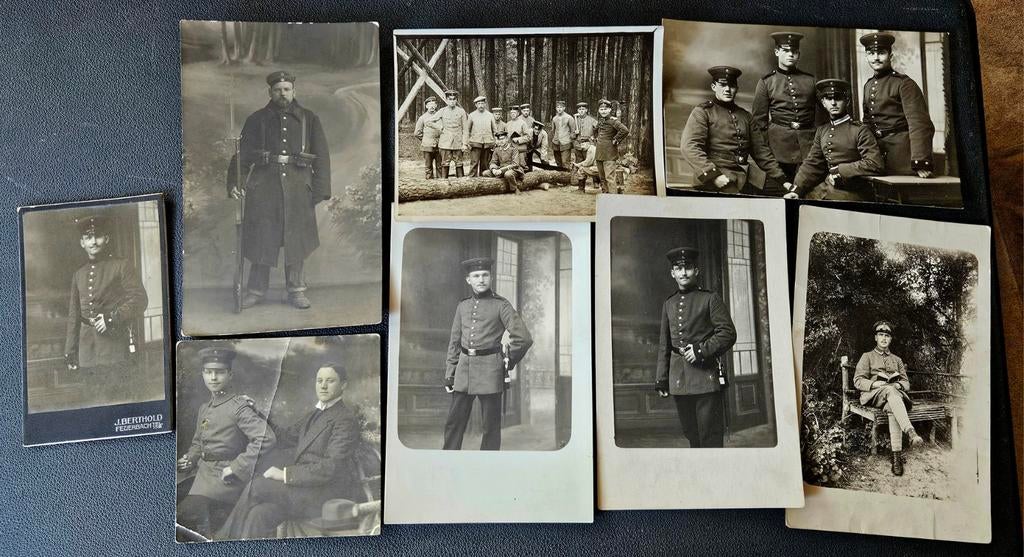 8x 100% orig wo1 militaire fotos uit 1 familie, Ophalen of Verzenden, Duitsland, Foto of Poster