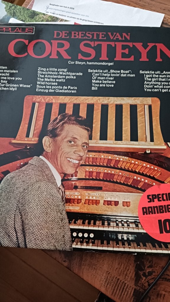 lp  het beste van Cor Steyn hammondorgel, Cd's en Dvd's, Vinyl | Nederlandstalig, Gebruikt, Fotohoes, Inclusief binnenhoes, Levenslied of Smartlap