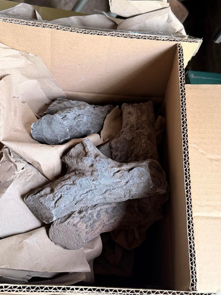 Keramische houtblokken (4 stuks) voor gashaard, Huis en Inrichting, Ophalen of Verzenden, Zo goed als nieuw, Gashaard