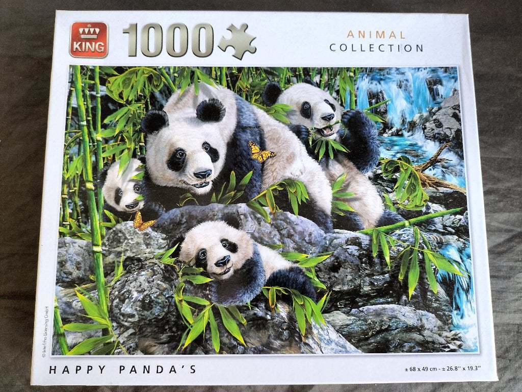 Puzzel Happy Panda's / 1000 stukjes, Ophalen of Verzenden, 500 t/m 1500 stukjes, Zo goed als nieuw, Legpuzzel