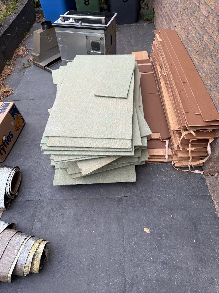 Gratis onderplaten laminaat in gorinchem, Doe-het-zelf en Verbouw, Ophalen, Overige materialen, 30 cm of meer, Gebruikt