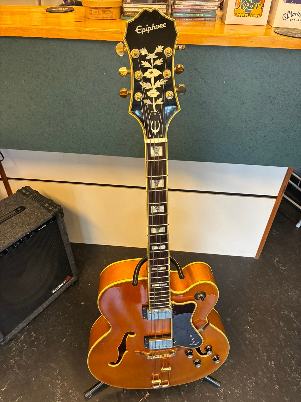 Epiphone broadway Jazz Gitaar, Ophalen, Zo goed als nieuw, Hollow body, Epiphone