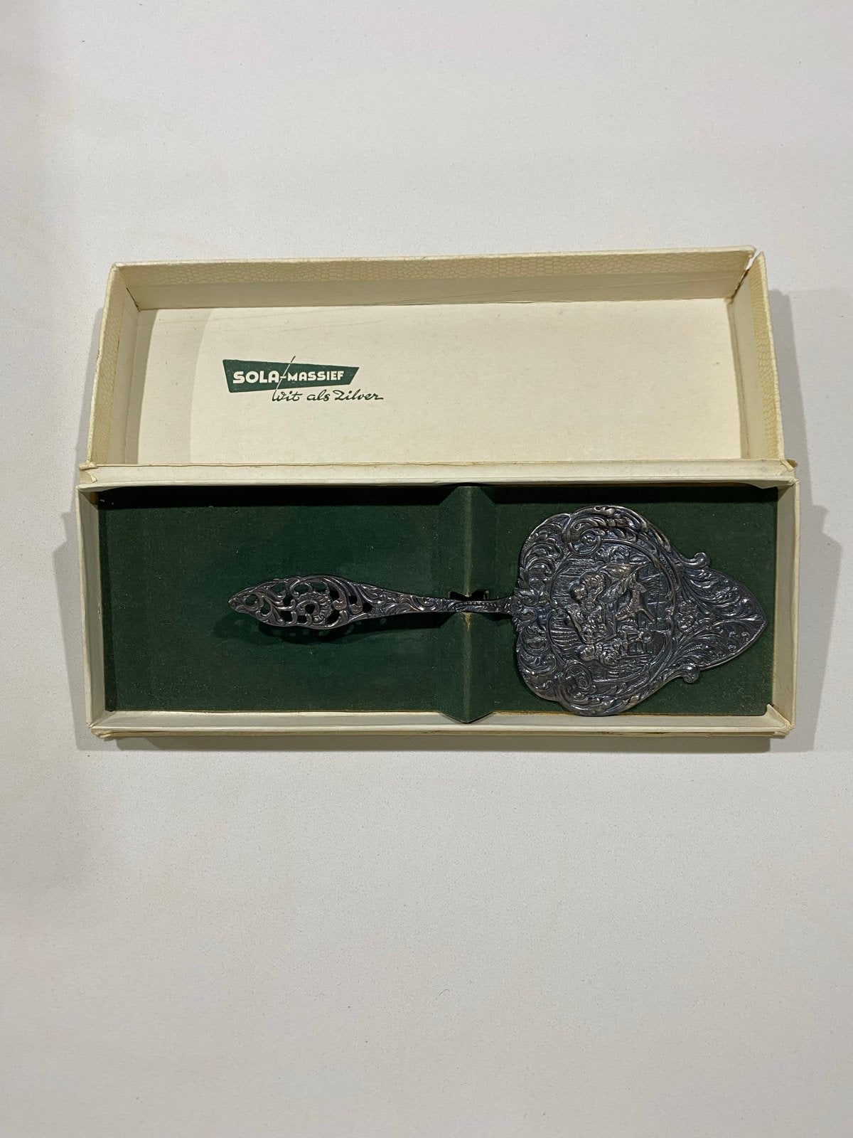 Antieke Sola Massief Taartschep - Wit als Zilver, Antiek en Kunst, Ophalen of Verzenden