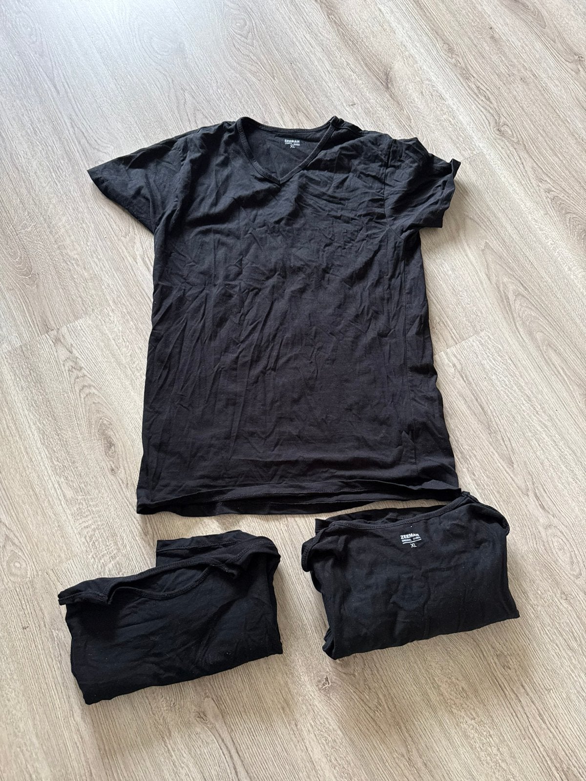 Basic shirts dames maat XL zeeman zwart 3 stuks korte mouw, Zwart, Maat 46/48 (XL) of groter, Ophalen of Verzenden, Korte mouw