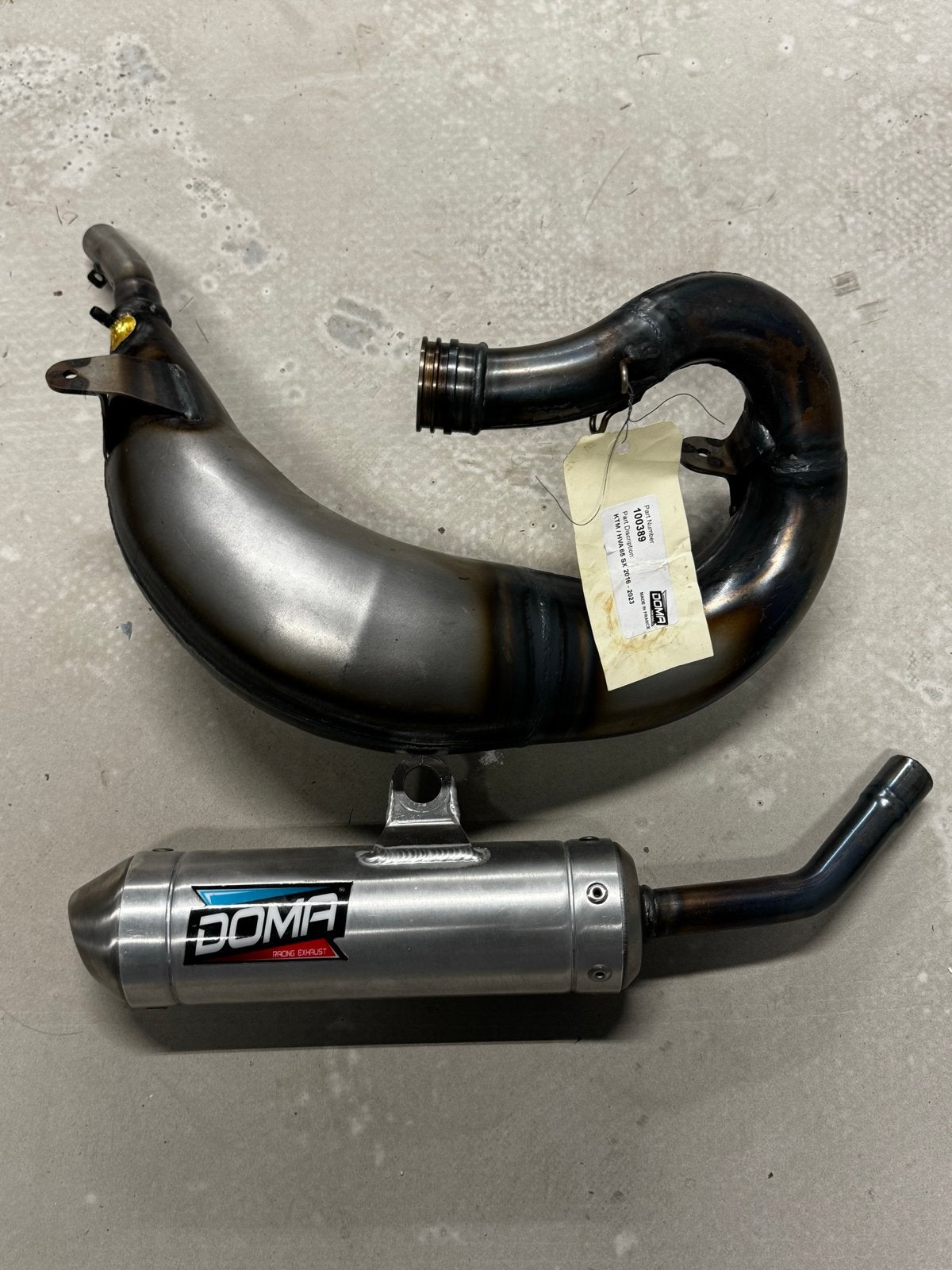Doma uitlaat systeem KTM SX65 / GasGas MC65 / Husqvarna TC65, Fietsen en Brommers, Brommers | Crossbrommers, Ophalen of Verzenden