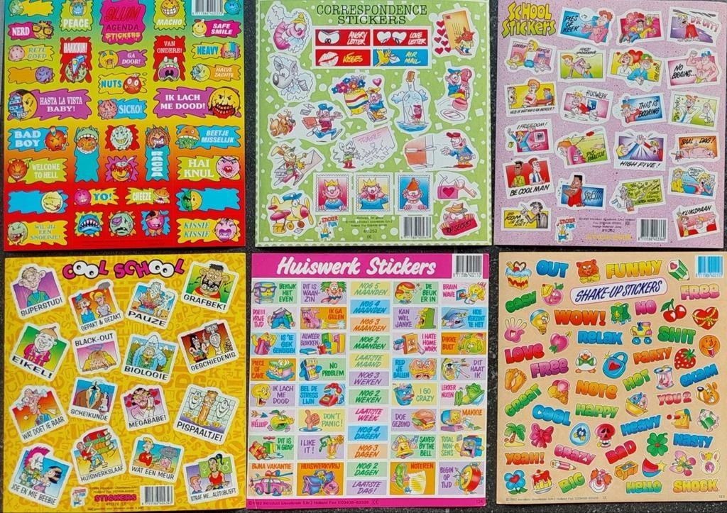 Vintage stickervellen (23 foto's) uit de jaren 90 ad. 1/2, Ophalen of Verzenden, Nieuw