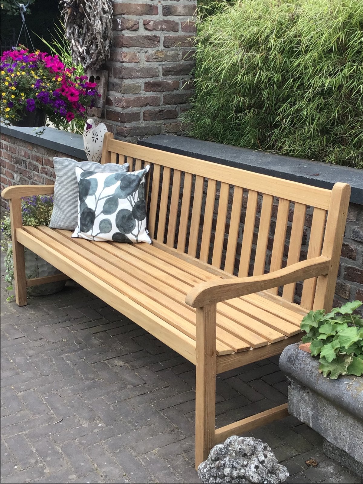 Prachtige Teakhouten Tuinbank - plantation Teak 178cm igst🍀, Tuin en Terras, Ophalen, Zo goed als nieuw, Teakhout