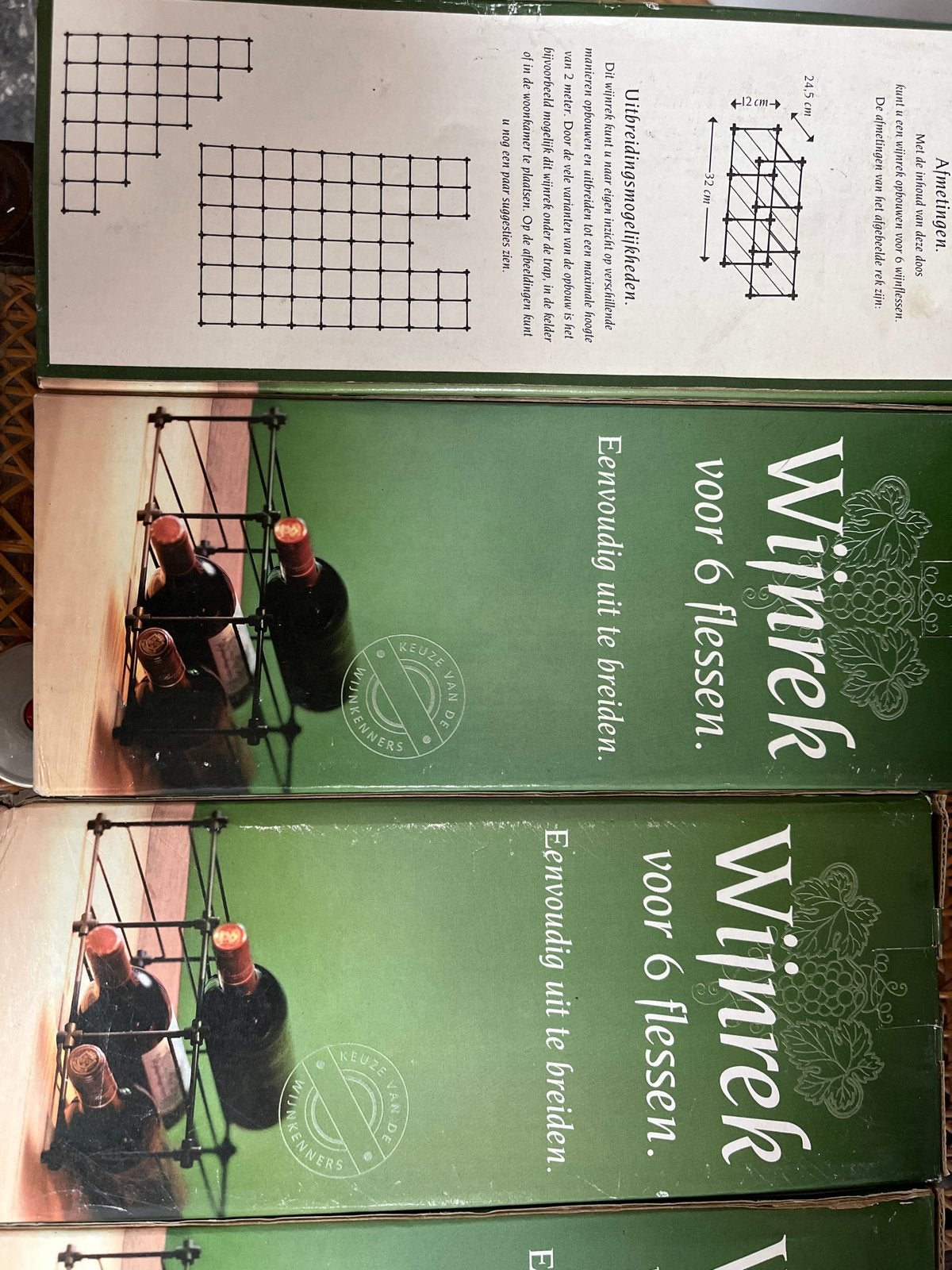 4 dozijn modulaire wijnrekken voor 6 flessen per stuk, Nieuw, Ophalen of Verzenden, 25 flessen of meer, Metaal