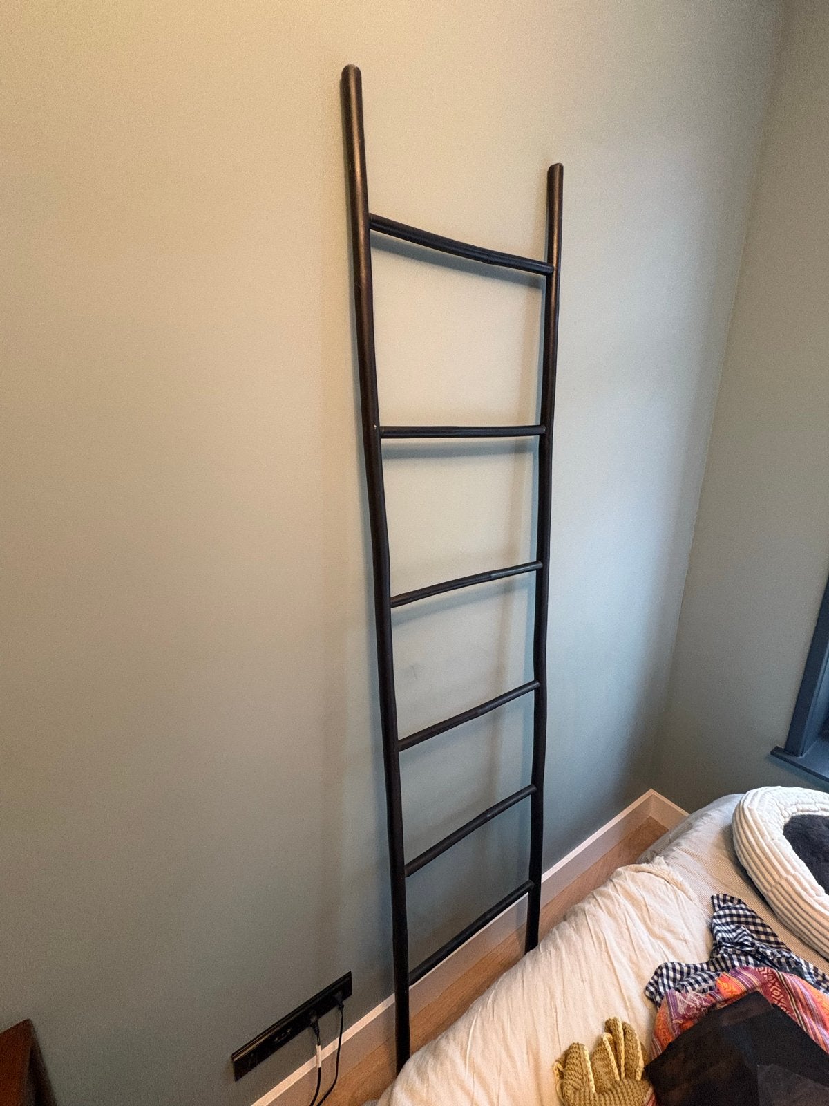 Zwarte decoratieve houten ladder voor dekens/decoratie, Huis en Inrichting, Ophalen, Zo goed als nieuw, Zwart, Hout