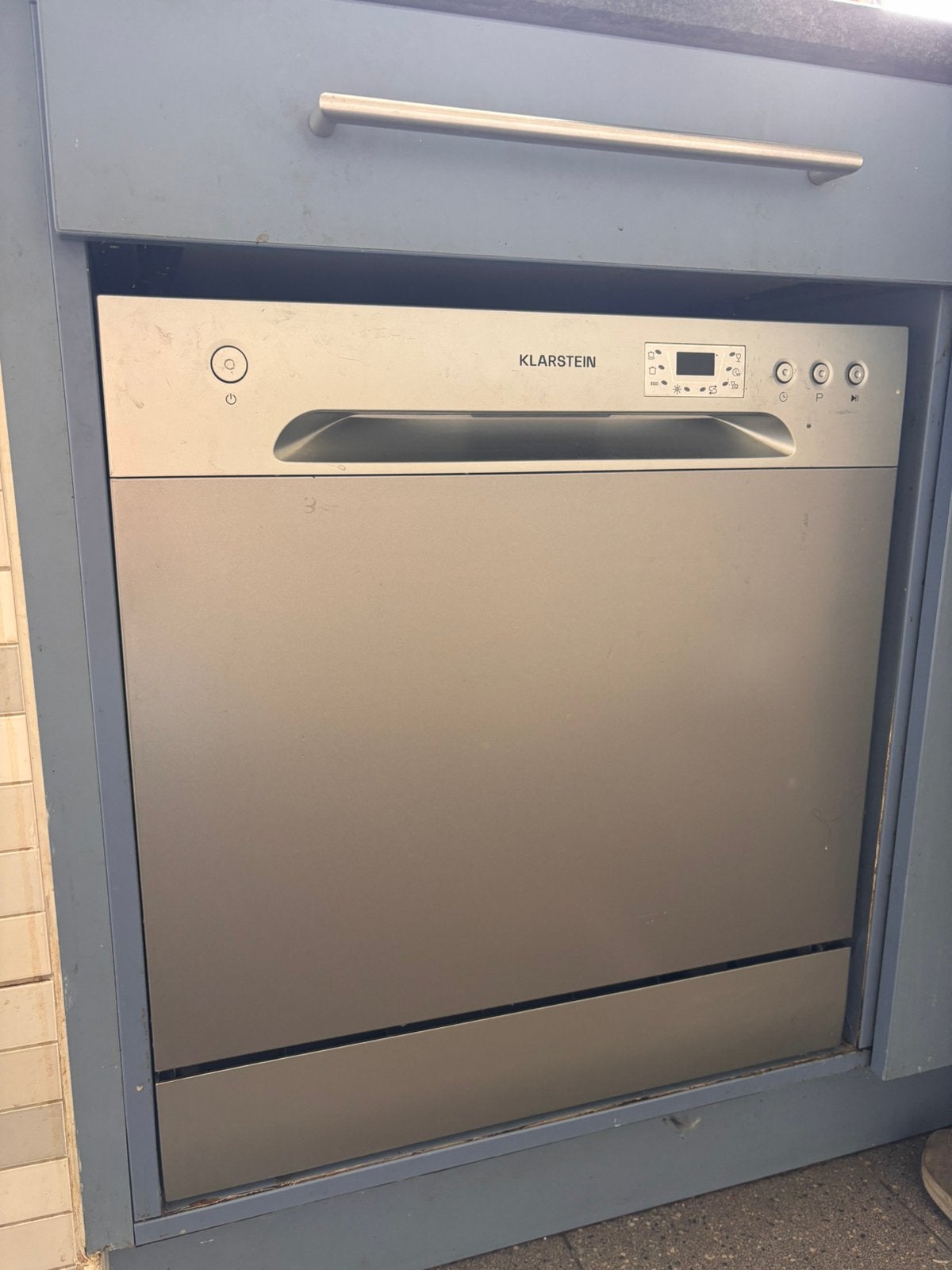 Klarstein vaatwasser mini grijs/zilver, Ophalen, Gebruikt, Minder dan 85 cm, Tussenbouw