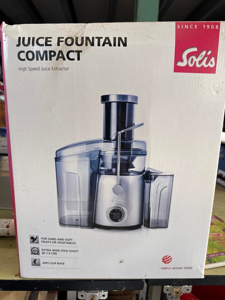 Solis Juice Fountain Compact sapcentrifuge, Witgoed en Apparatuur, Juicers, Ophalen of Verzenden, Nieuw, Elektrisch, Sapcentrifuge