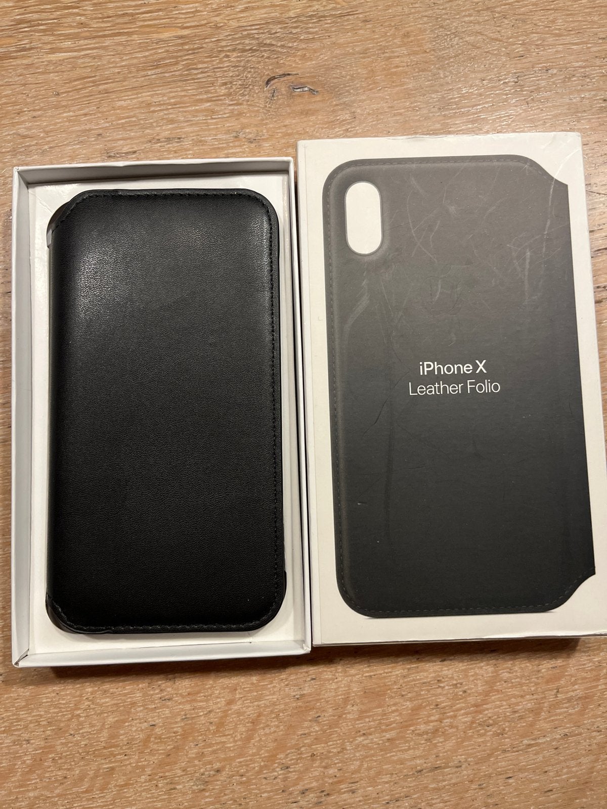Origineel Apple iPhone X Leren hoesje zwart, Pasjeshouder, Hoesje of Tasje, Ophalen of Verzenden, Apple
