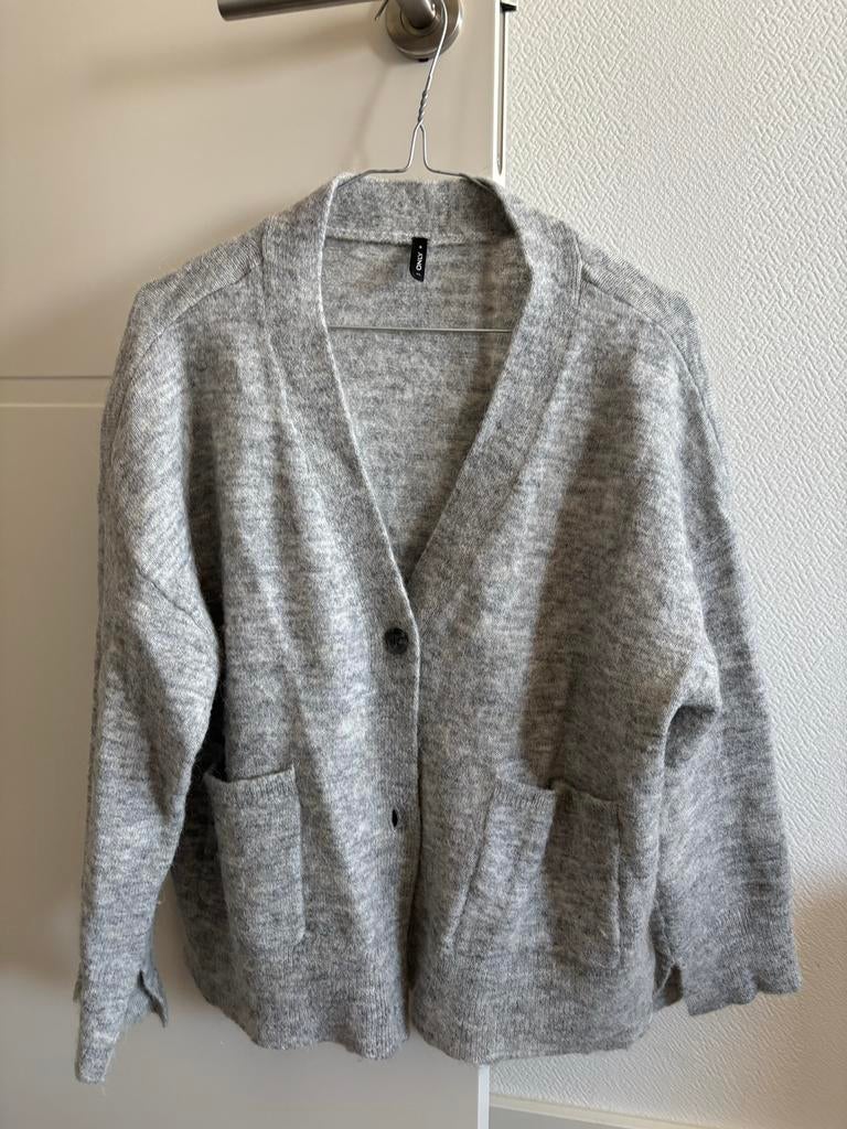 Only grijs vest met knoopsluiting en zakken, Ophalen, Zo goed als nieuw, Maat 46/48 (XL) of groter, Grijs