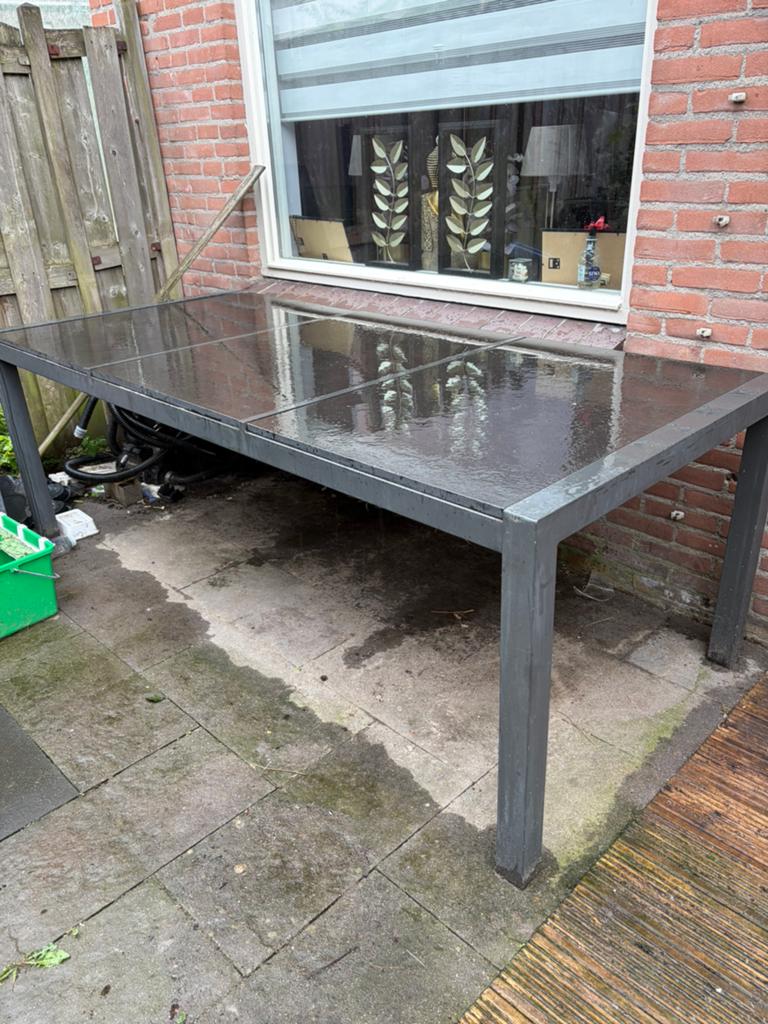 Grote zware kwaliteit tafel met 6 stoelen., Ophalen, Rechthoekig