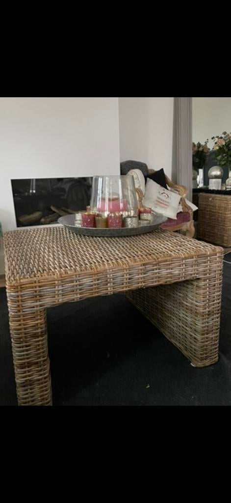 Riviera Maison Rotan salontafel - vierkant, Overige materialen, Gebruikt, 50 tot 100 cm, Vierkant