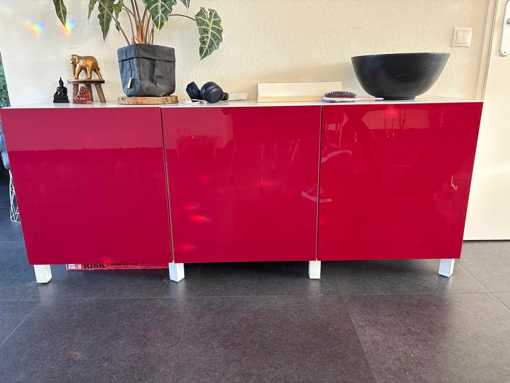 4x IKEA Besta rode frontpanelen 60x60cm, Huis en Inrichting, Kasten | Overige, Ophalen, Gebruikt