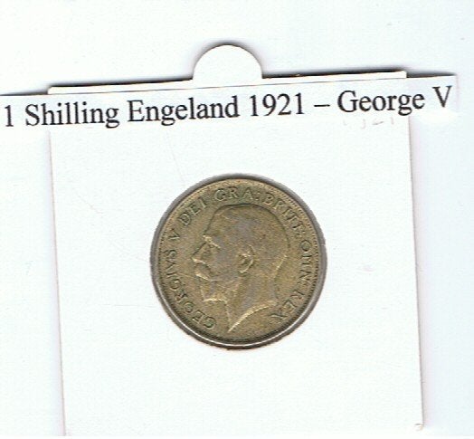 1 SHILLING ENGELAND 1921 GEORGE V 50% ZILVER, Ophalen of Verzenden, Overige landen, Losse munt, Zilver