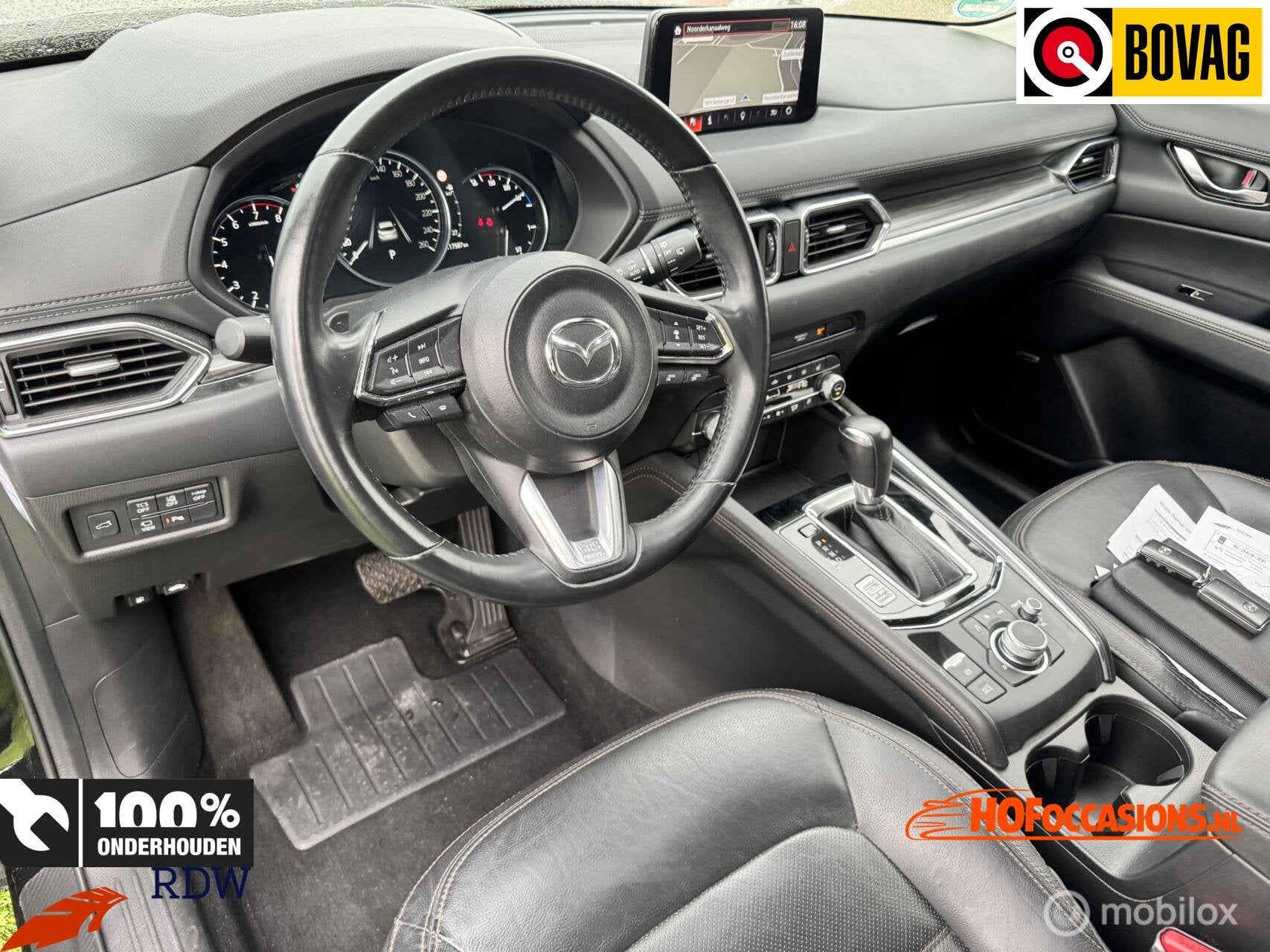 Mazda CX-5 2.0 SkyActiv-G 165 Luxury CARPLAY/HUD/LEDER/BOSE, Auto's, 15 km/l, Gebruikt, 4 cilinders, Zwart