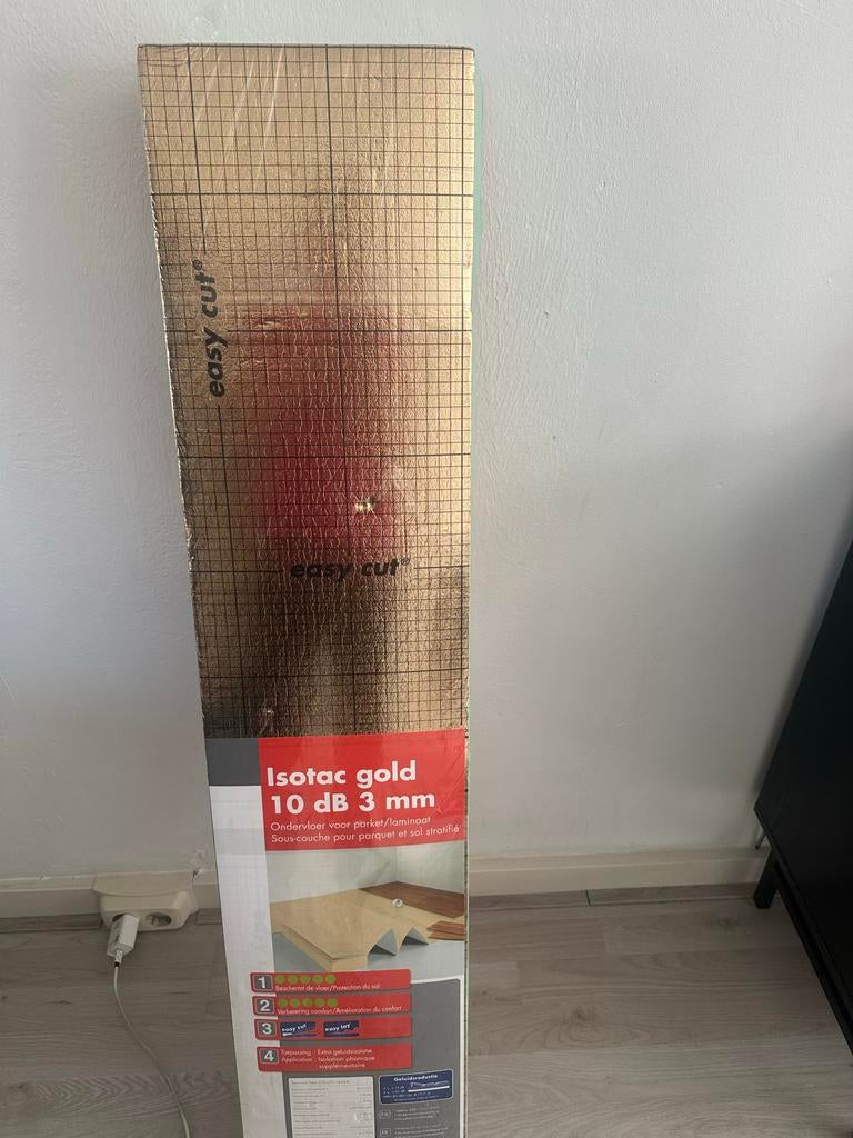 Isotac gold ondervloer 10 dB 3 mm voor parket/laminaat, Minder dan 10 cm, Overige materialen, Overige typen, Nieuw