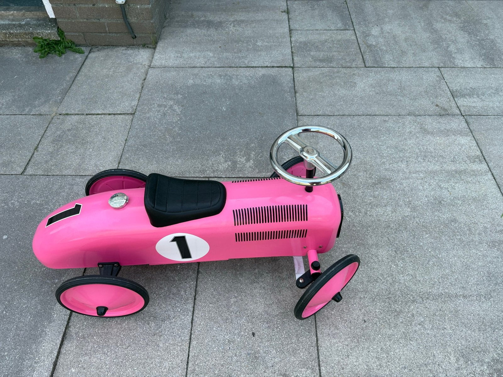 Roze Metalen Loopauto - Zo goed als nieuw, Ophalen, Zo goed als nieuw, Loopvoertuig