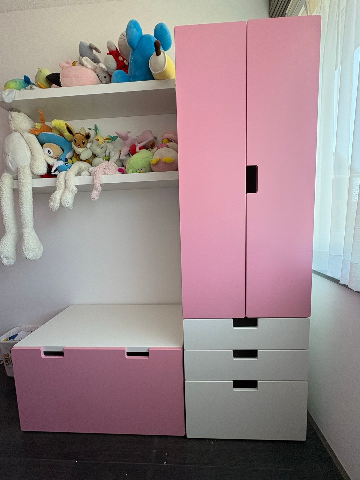 Ikea Stuva roze/wit kledingkast en ladekast, Ophalen, Gebruikt, 50 tot 100 cm, Met lade(s)