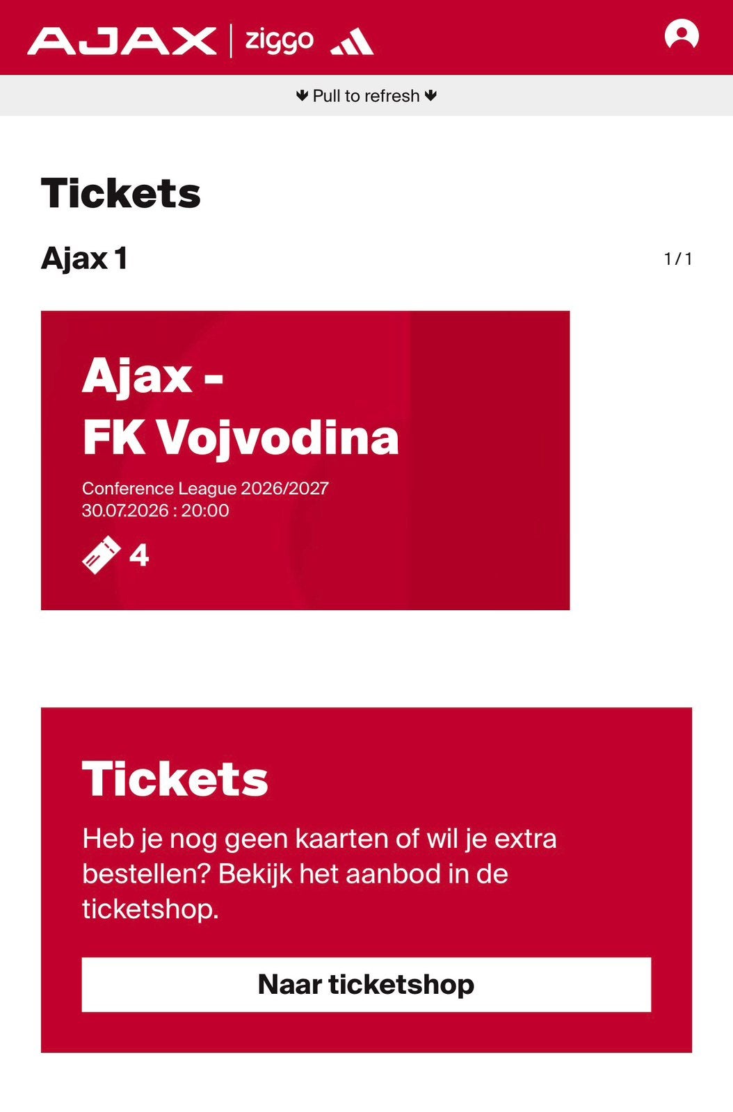 AJAX - FK Vojvodina 4 kaarten F-Side, Tickets en Kaartjes, Drie personen of meer