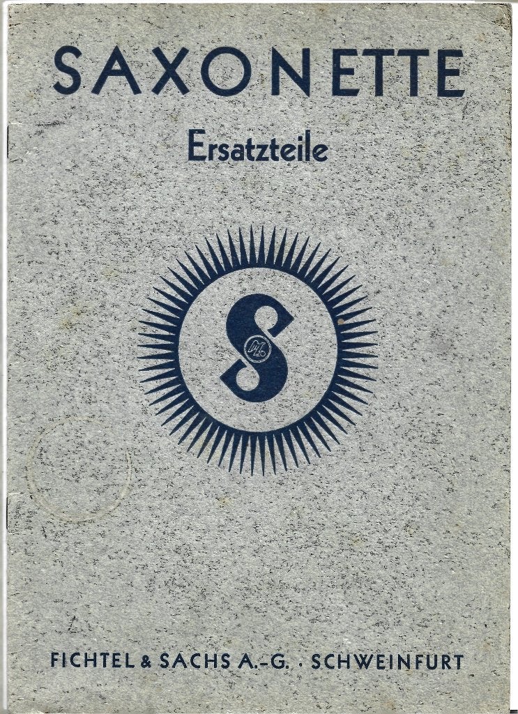 Saxonette Ersatzteile 1938 onderdelenboek (8060z), Ophalen of Verzenden, Overige merken