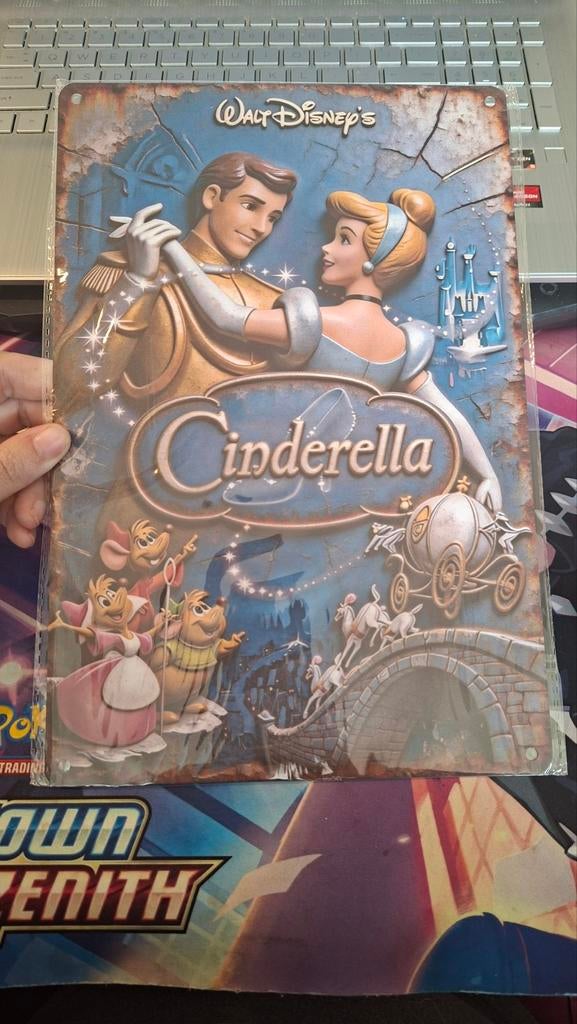 Disney Cinderella Wandbord - Aluminium - 20x30 cm, Ophalen of Verzenden, Nieuw, Meerkleurig, Wandbord of Wandpaneel