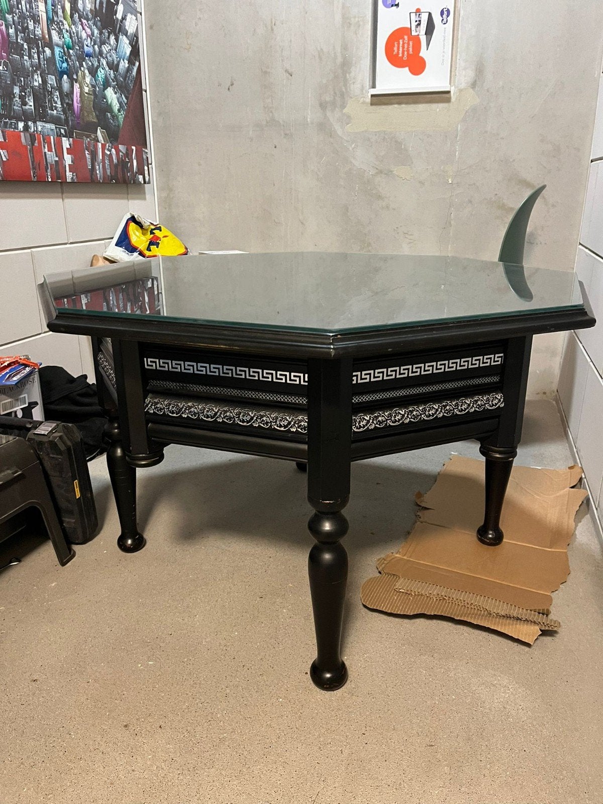 Sedari tafel met glasplaat, Ophalen, Gebruikt, 50 tot 100 cm, Glas
