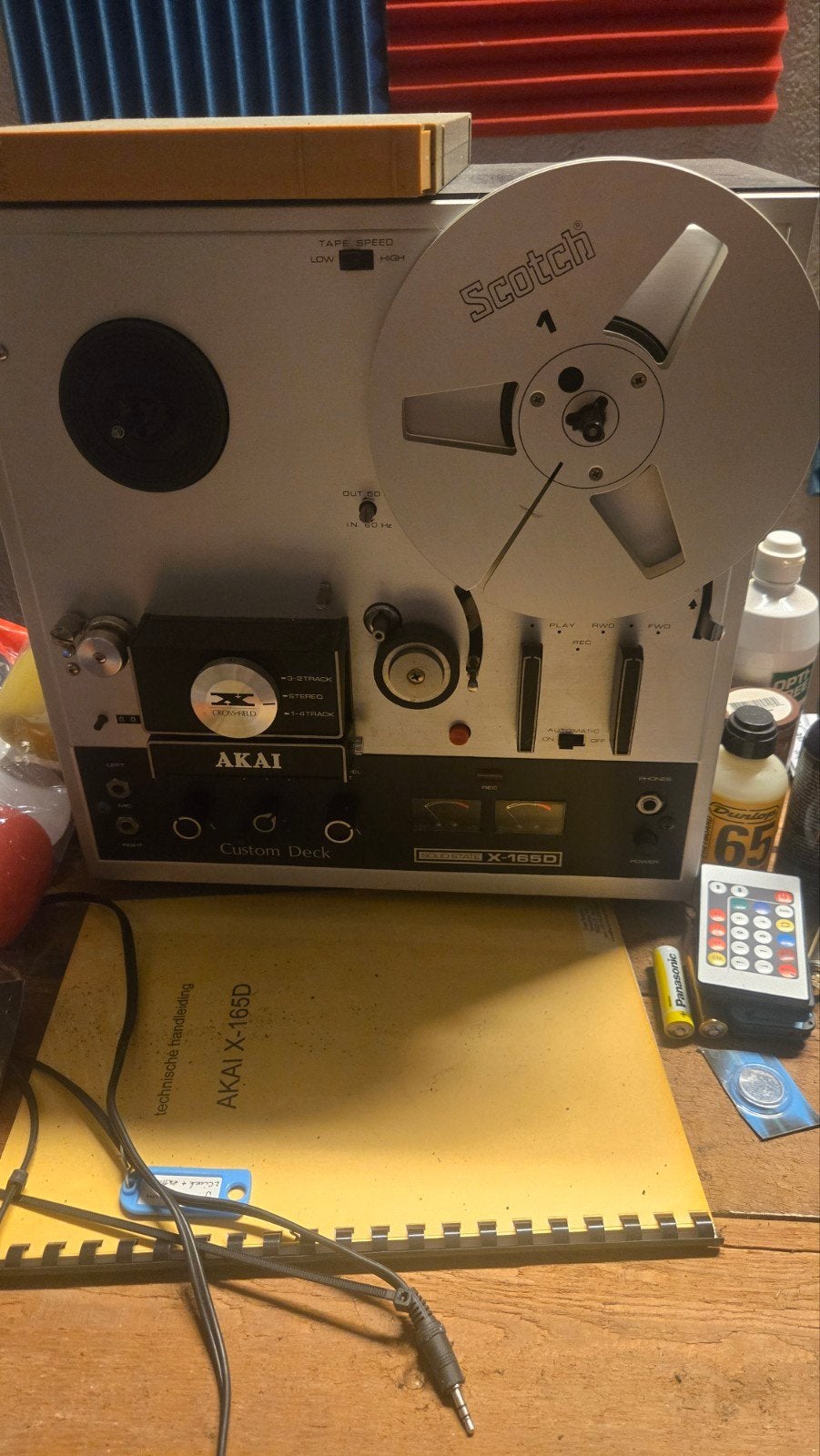 Akai X-165D Bandrecorder met handleiding en kabels, Ophalen, Bandrecorder, Met banden