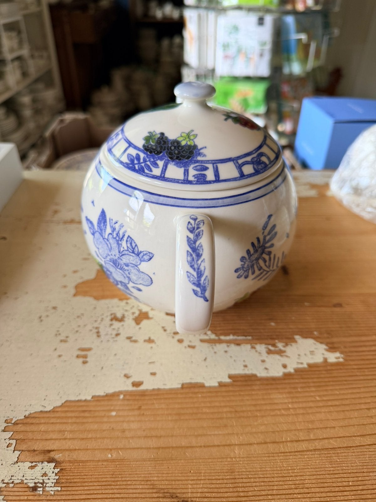 Gien OISEAU BLEU FRUIT theepot, Ophalen of Verzenden, Zo goed als nieuw, Overige stijlen, Overige typen