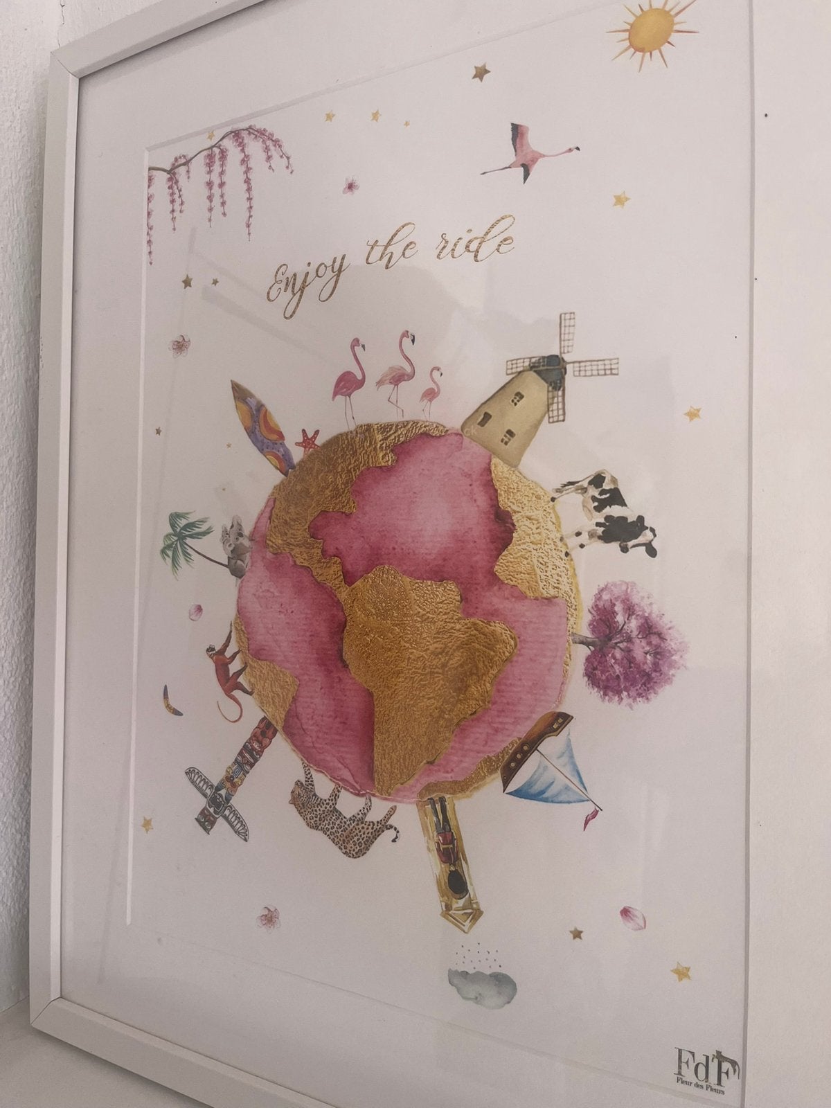 Mooie print met lijst, Ophalen, Zo goed als nieuw, Wanddecoratie
