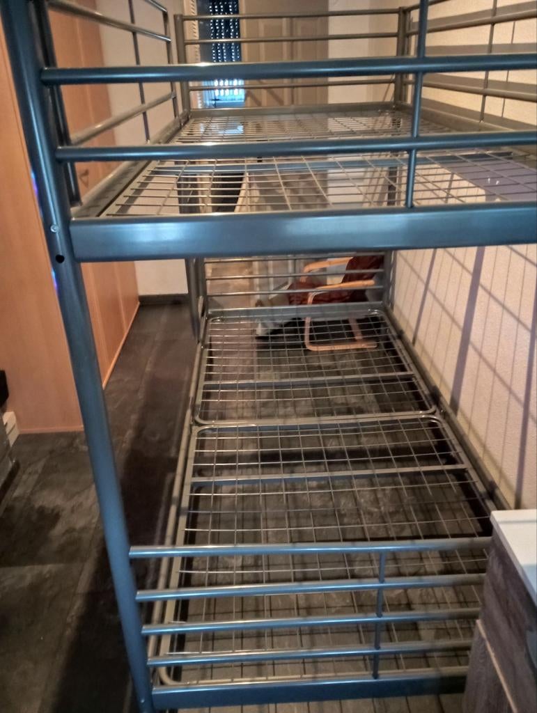 Stapelbed antracietkleur, Huis en Inrichting, Slaapkamer | Stapelbedden en Hoogslapers, 90 cm, Tweepersoons, Ophalen of Verzenden